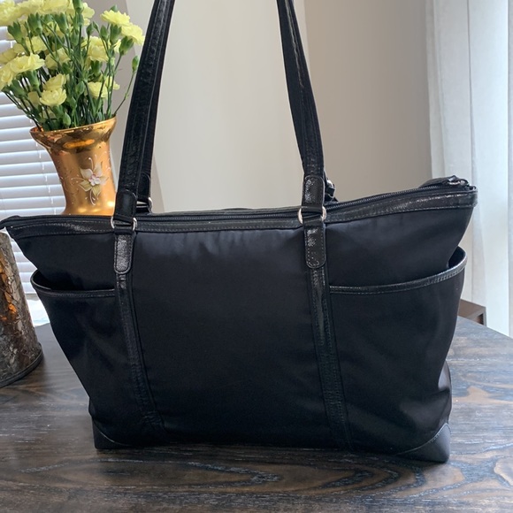 Brighton black nylon tote with leather trim pre loved - Picture 2 of 11